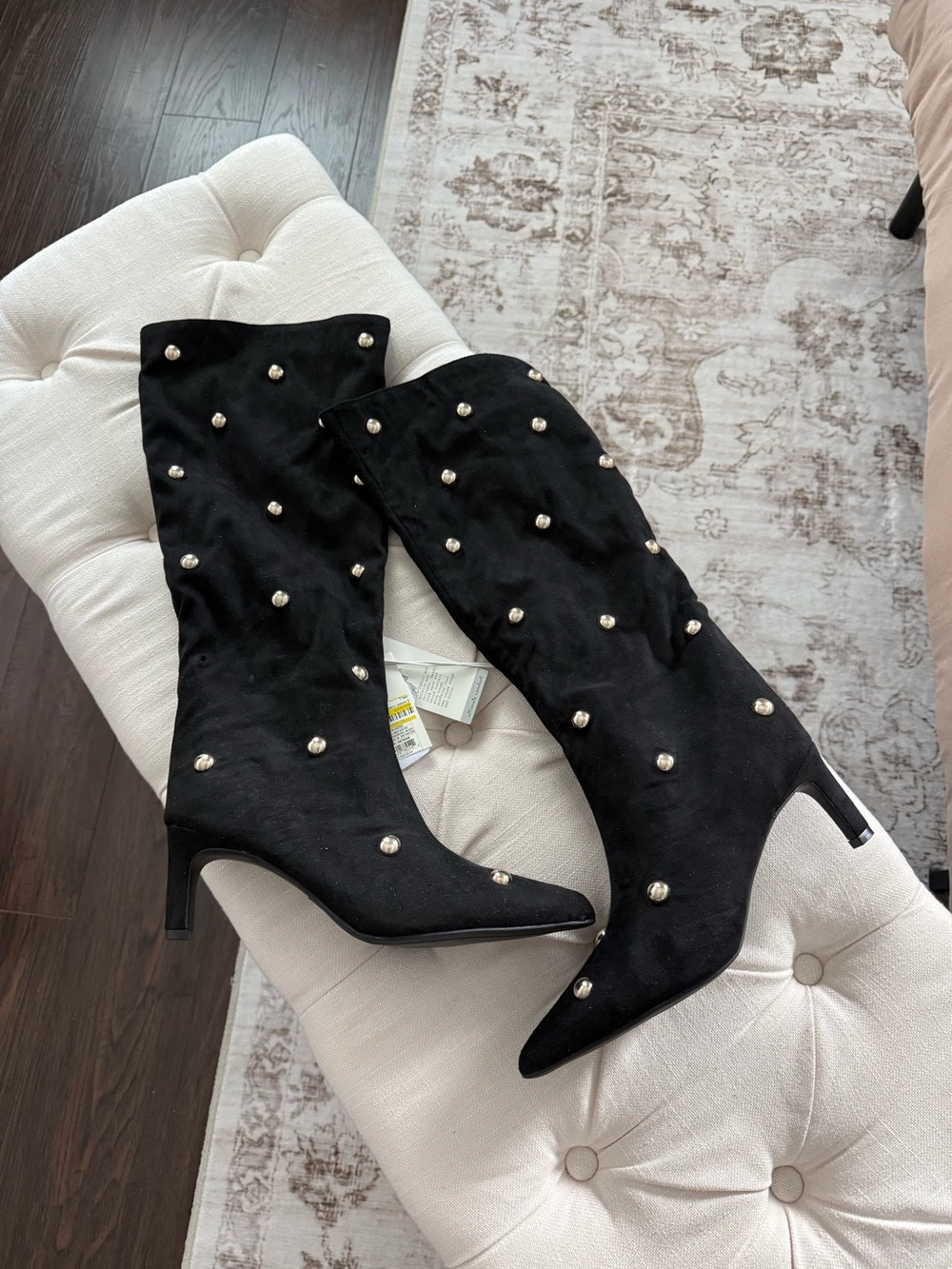 NEW a new day Black Over-the-Knee Studded Boots‎ Size 9
